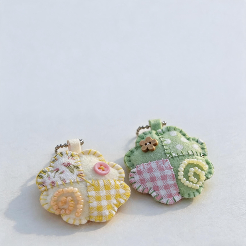 Clover Patchwork Bag Charm