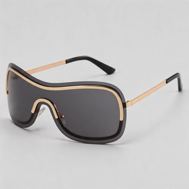 Integrated Wrap-Around Windproof Sports Shield Sunglasses