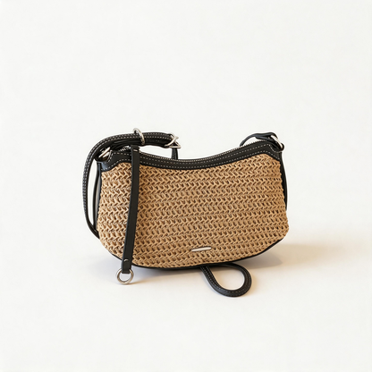 Faux Straw Shoulder Bag
