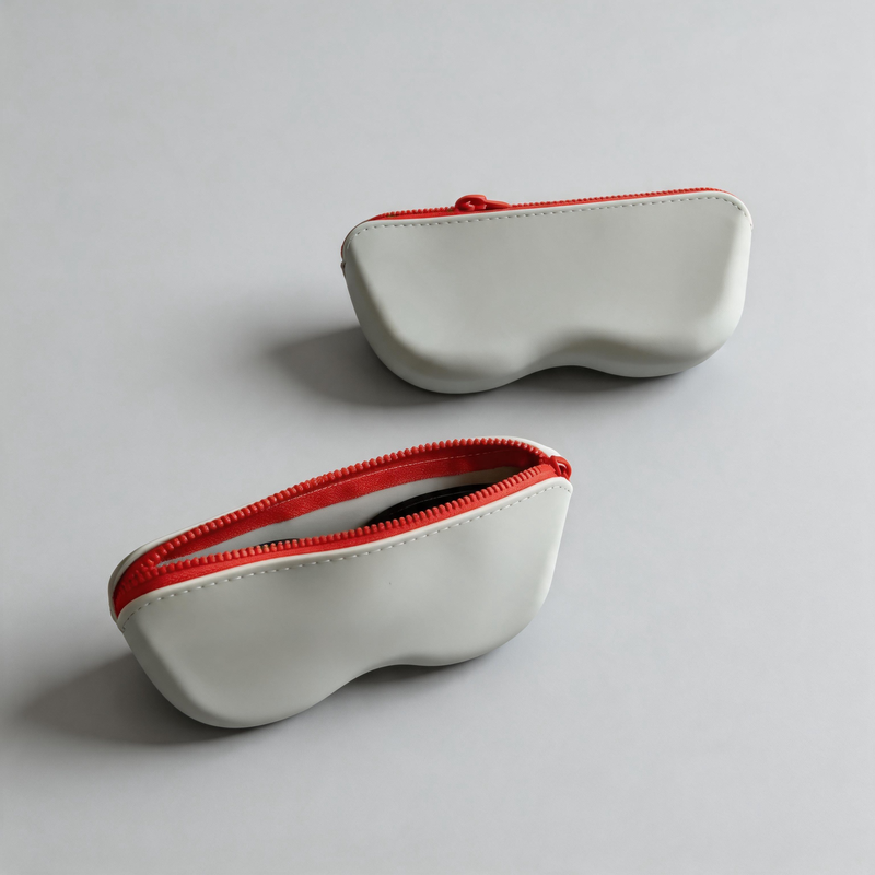 Silicone Matte Zipper Eyeglass Case Pouch