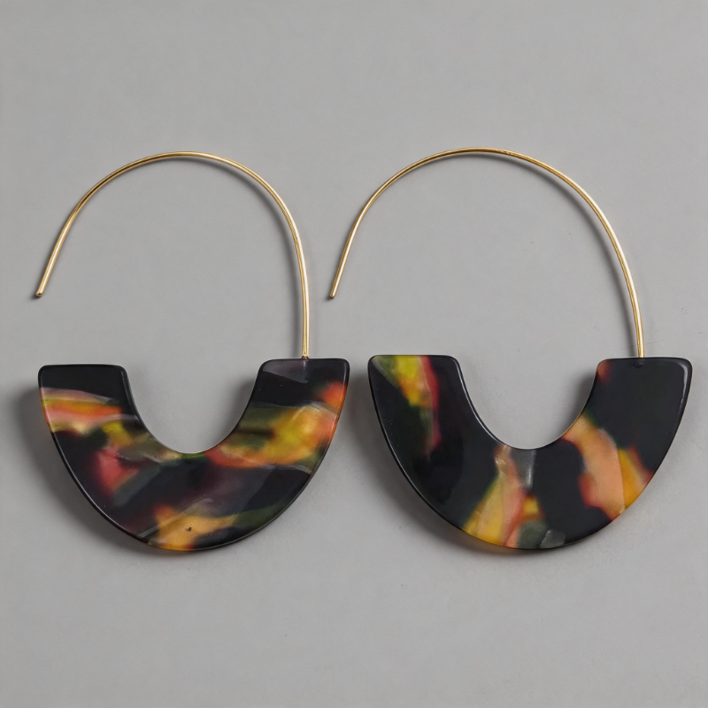 Aesthetic Geometric Leopard Print Pattern U-shape Earrings