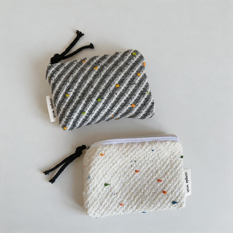 Speckled Woolen Zipper Coin Purse