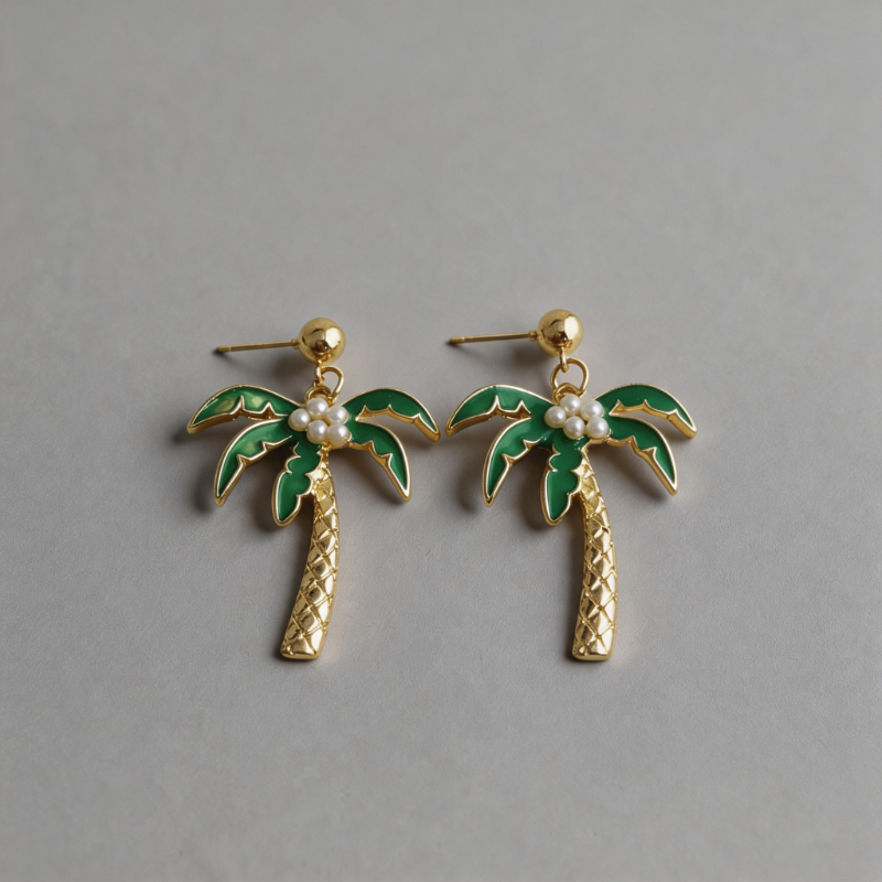 Aesthetic Geometric Small Fruit Pineapple Coconut Earrings