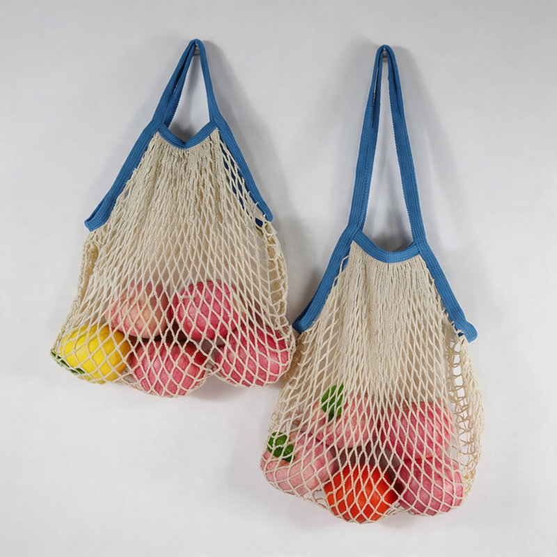 Color Block Cotton Hollow-out Mesh Hobo Shoulder Bag