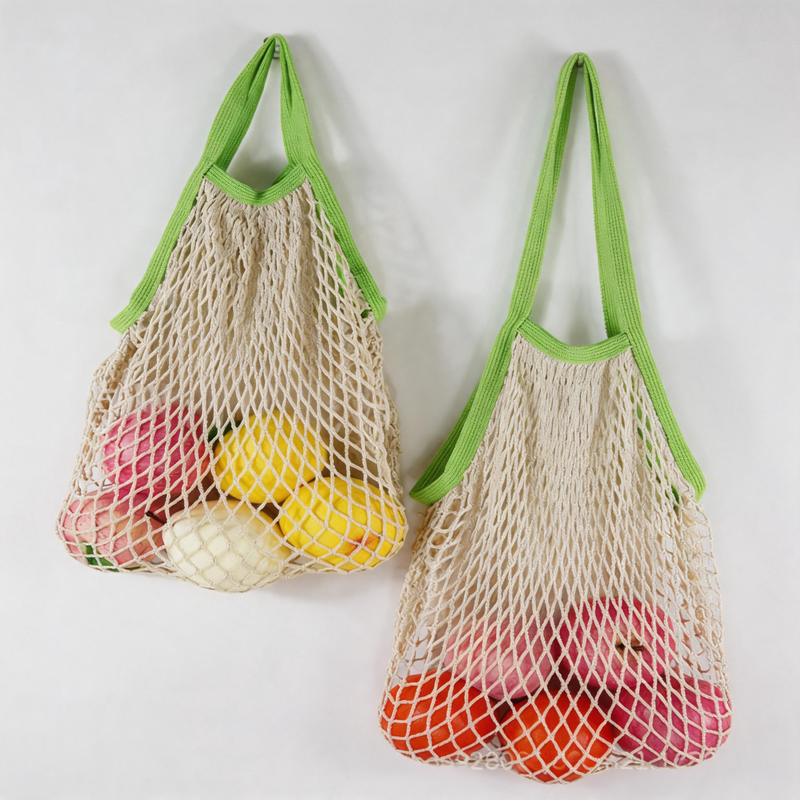 Color Block Cotton Hollow-out Mesh Hobo Shoulder Bag
