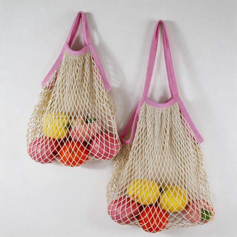 Color Block Cotton Hollow-out Mesh Hobo Shoulder Bag