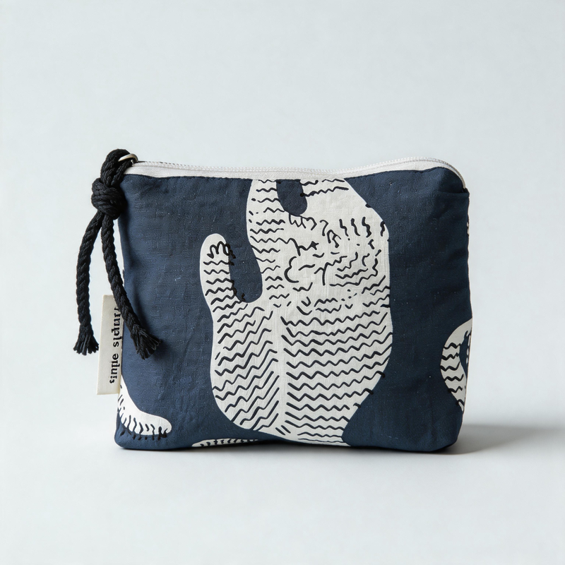 Bohemian Floral Printed Cotton Mini Zipper Makeup Bag