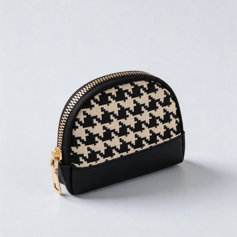 Plaid Shell Coin Pouch