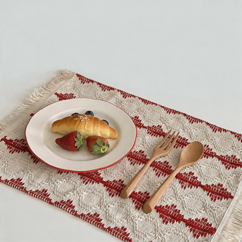 Multi-purpose Cotton Linen Tassel Nordic Placemat Table