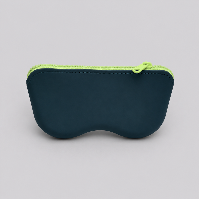 Silicone Matte Zipper Eyeglass Case Pouch