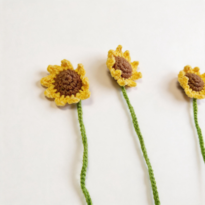 2PCS Knitted Crochet Flower Bag Charm Set