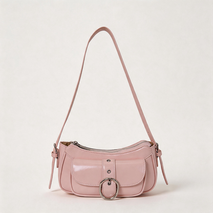 Faux Patent Leather Shoulder Bag