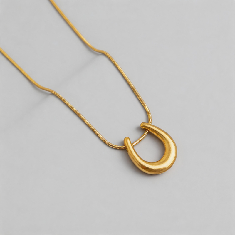Minimalist Stone Geometric U-Shaped Light Necklace