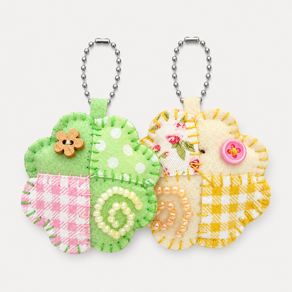 DIY Four-leaf Clover Felt Keychain