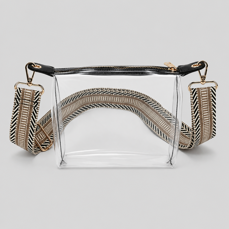Stripe Strap Clear Bag