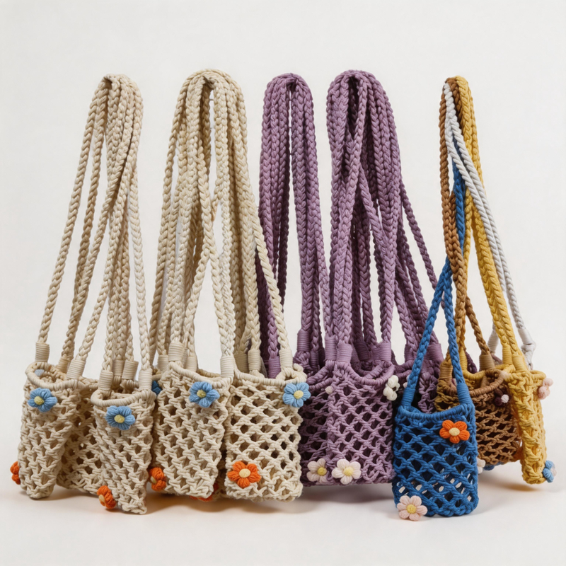 Flower Woven Phone Bag