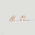 Boho Flower Petal Shape Pearl Tassel Earrings
