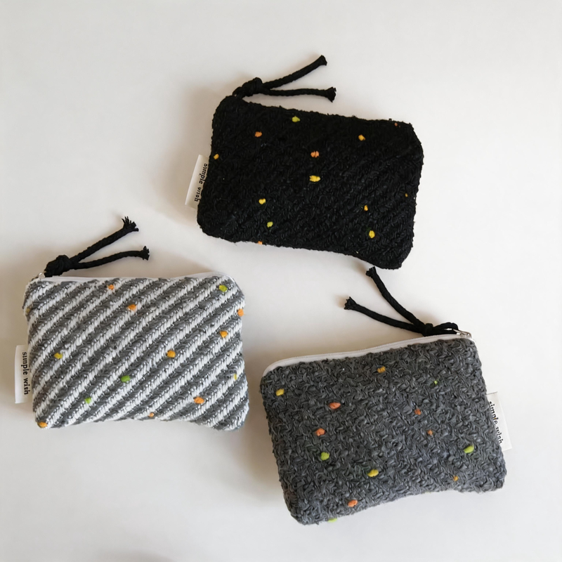 Speckled Woolen Zipper Coin Purse