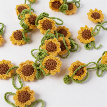 2PCS Knitted Crochet Flower Bag Charm Set