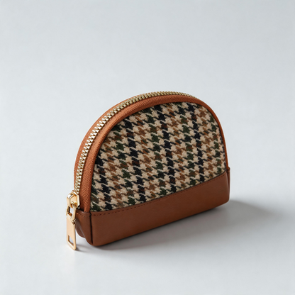 Plaid Shell Coin Pouch