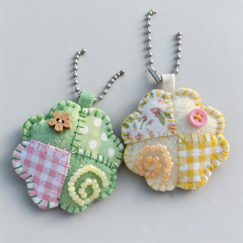 Clover Patchwork Bag Charm