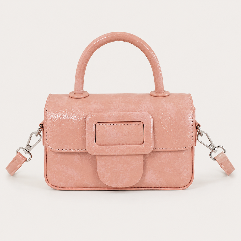 Faux Patent Leather Satchel Bag