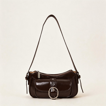 Faux Patent Leather Shoulder Bag