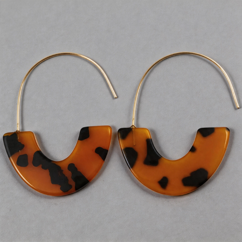 Aesthetic Geometric Leopard Print Pattern U-shape Earrings
