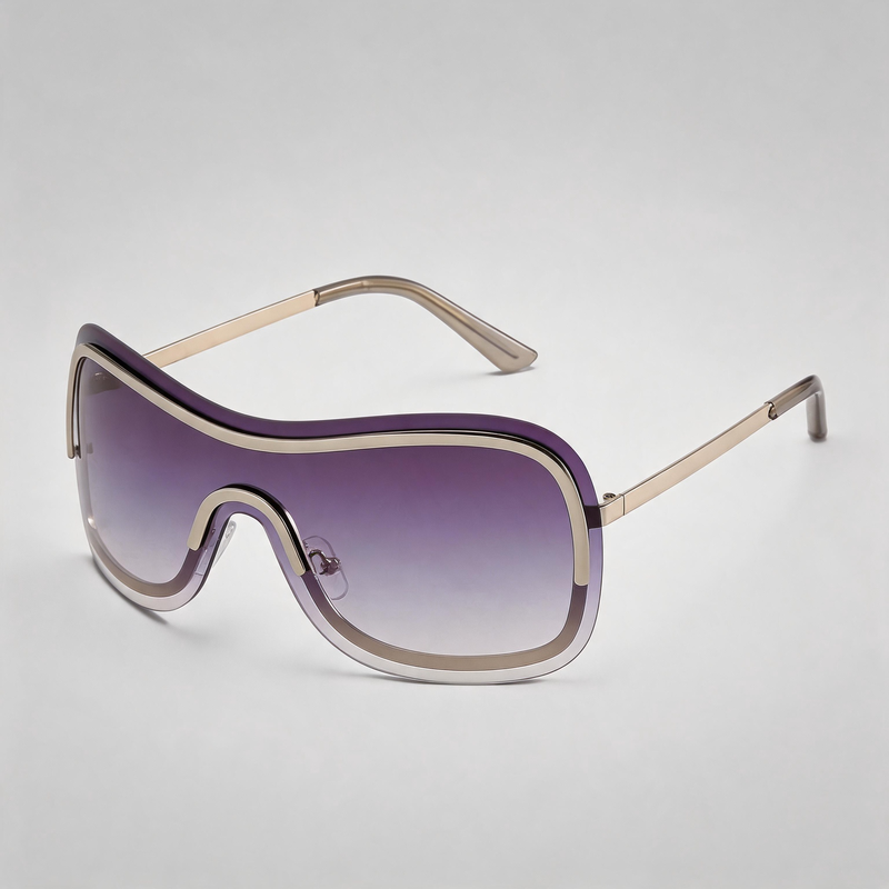 Integrated Wrap-Around Windproof Sports Shield Sunglasses