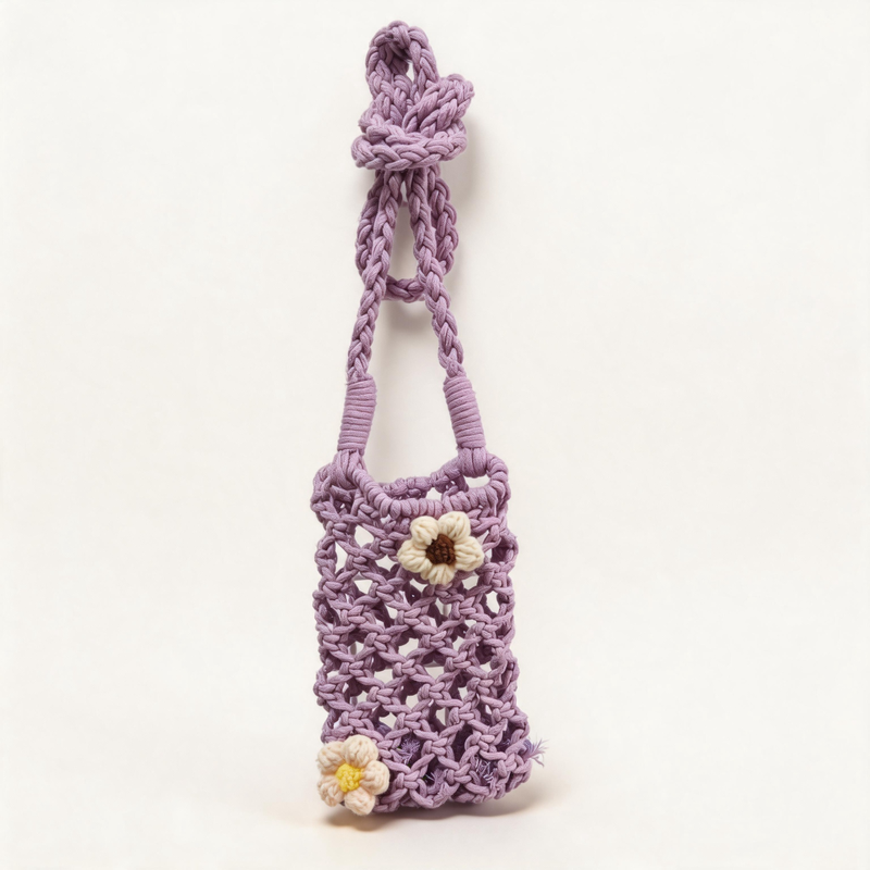 Flower Woven Phone Bag