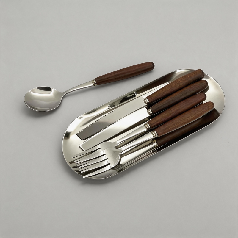 Polished Stainless Steel Oval Silhouette Storage Tray
