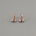 Minimalist Geometric Bow Knot Zircon Inlay Earrings