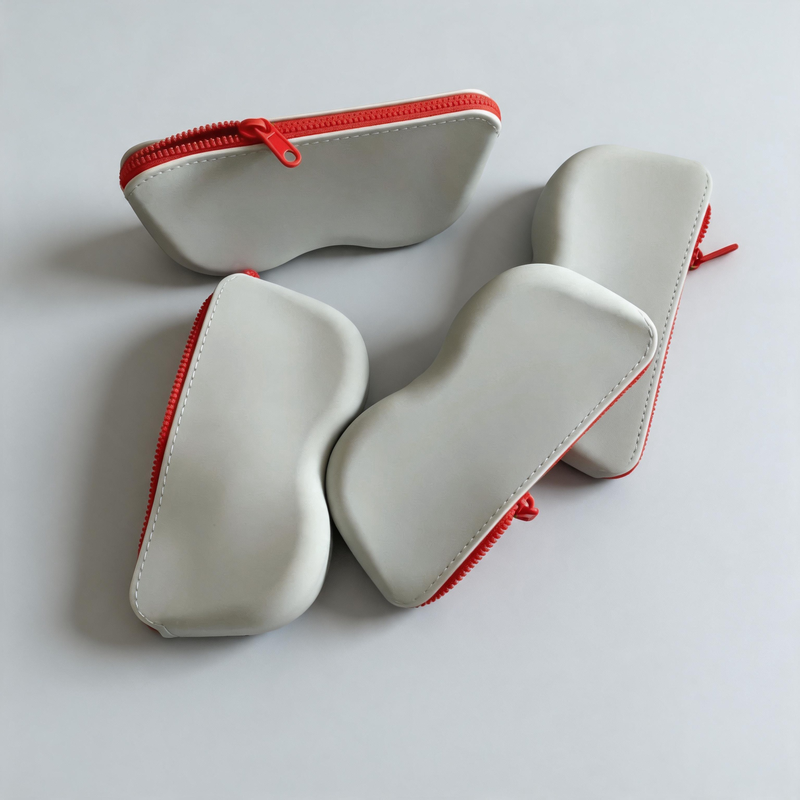 Silicone Matte Zipper Eyeglass Case Pouch
