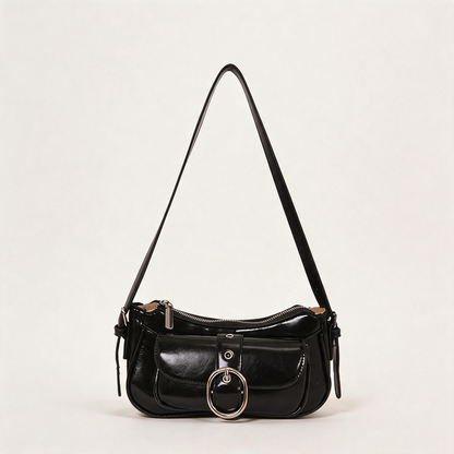 Faux Patent Leather Shoulder Bag