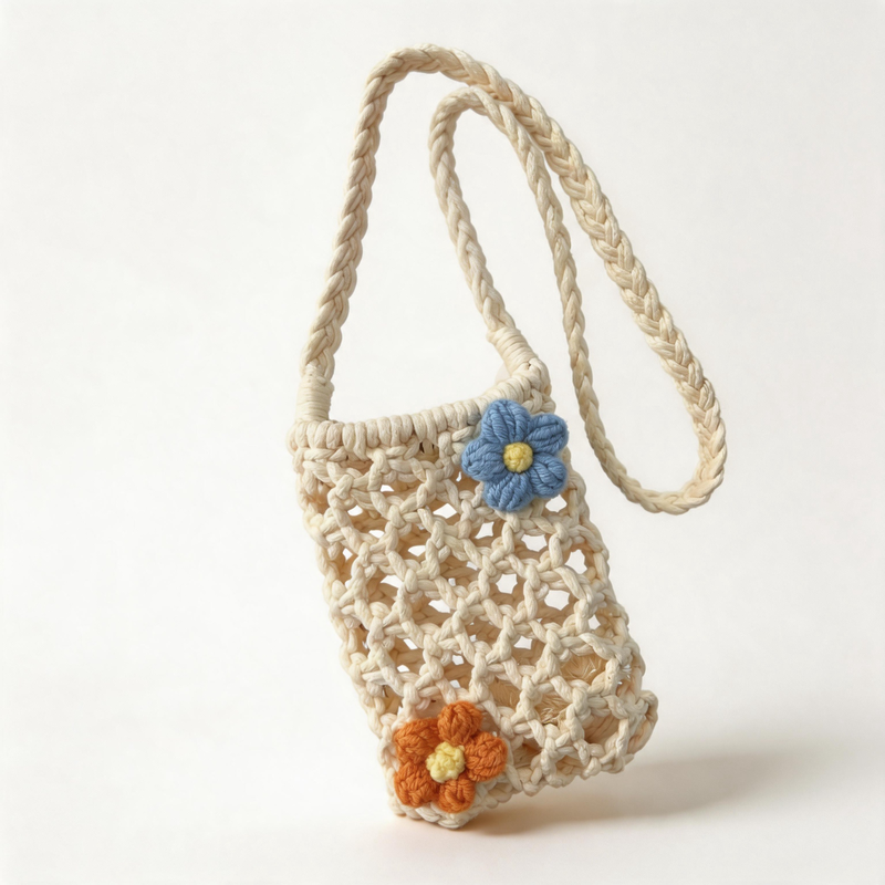 Flower Woven Phone Bag