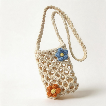 Flower Woven Phone Bag