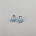 Matte Geometric French Blue Light Luxury Earrings