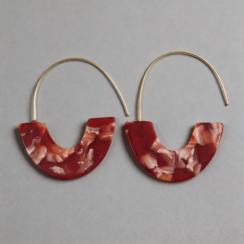 Aesthetic Geometric Leopard Print Pattern U-shape Earrings