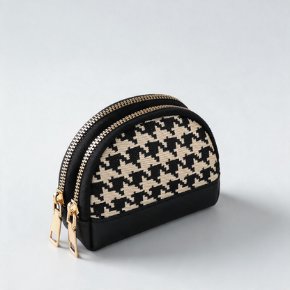Plaid Shell Coin Pouch