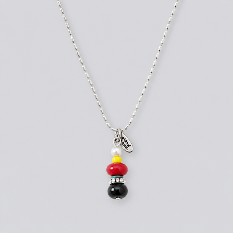 Retro-inspired Stone Geometric Beaded Retro Tower Necklace