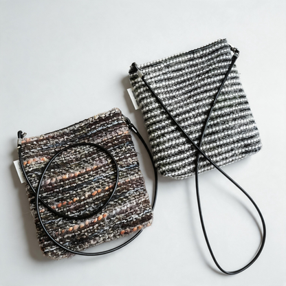 Minimalist Vintage Striped Woolen Crossbody Pouch