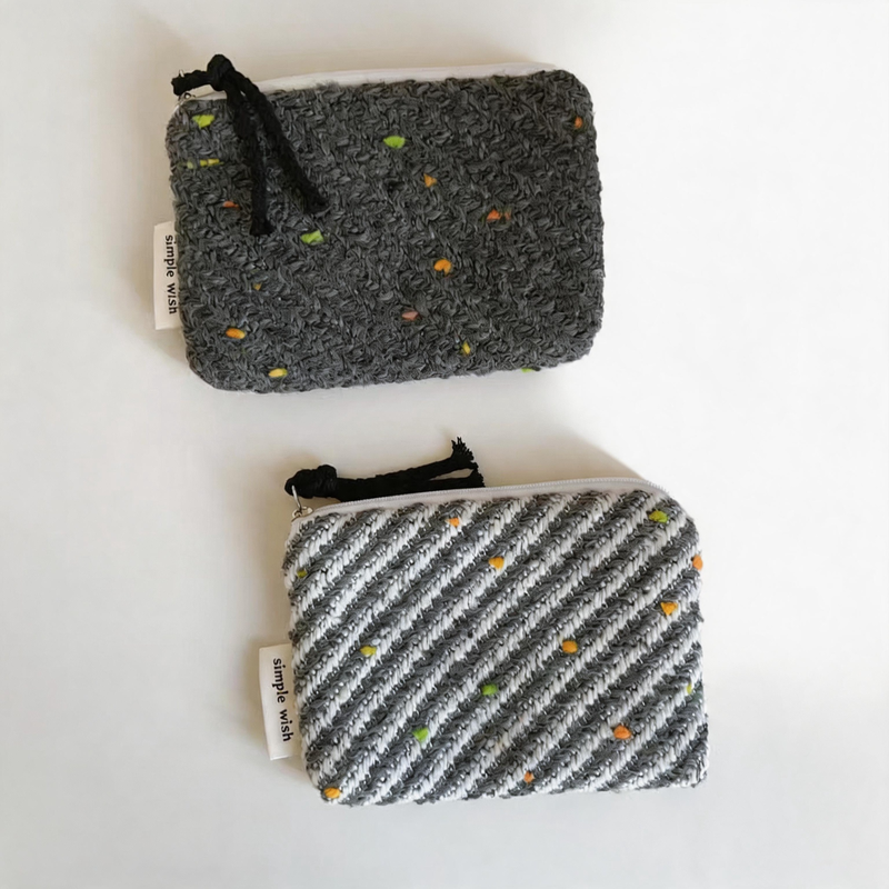 Speckled Woolen Zipper Coin Purse