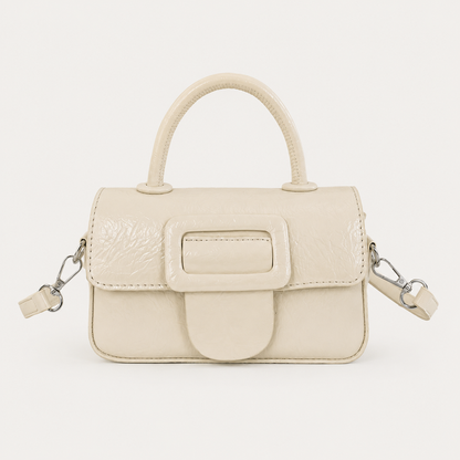 Faux Patent Leather Satchel Bag