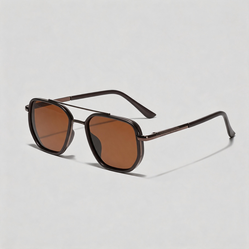 Double Bridge Polarized Square Driving Sunglasses