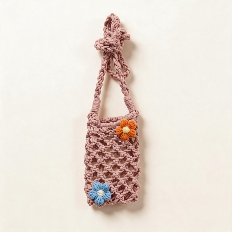 Flower Woven Phone Bag