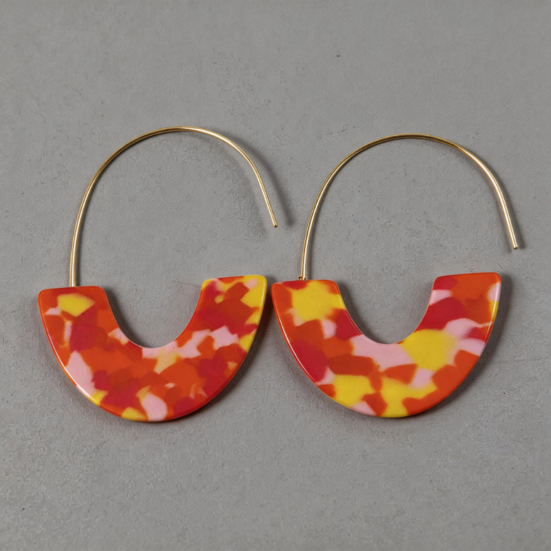Aesthetic Geometric Leopard Print Pattern U-shape Earrings