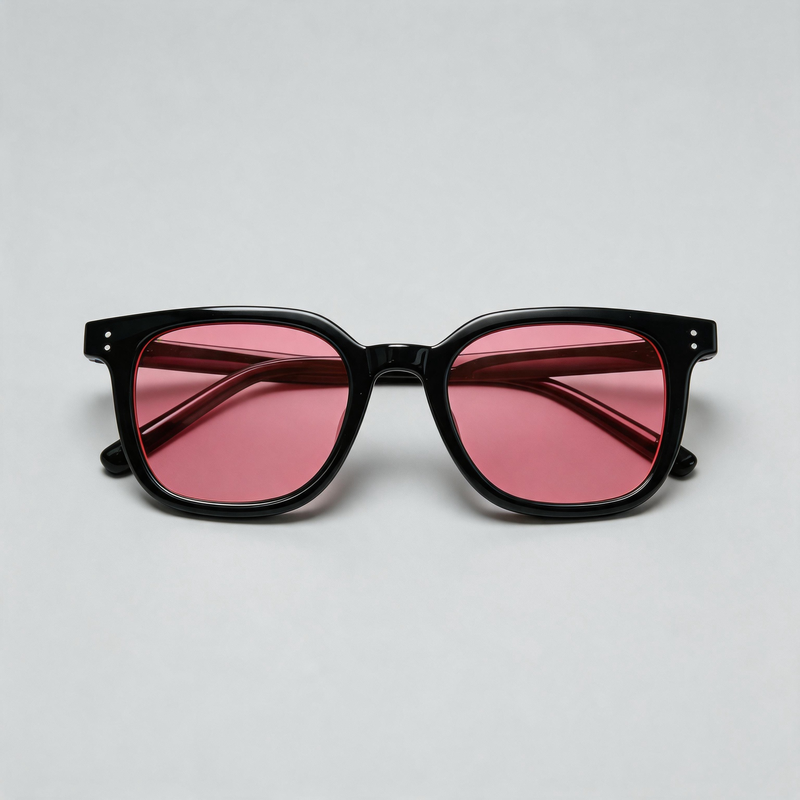 Black Frame Tea Tint Square Fashion Sunglasses