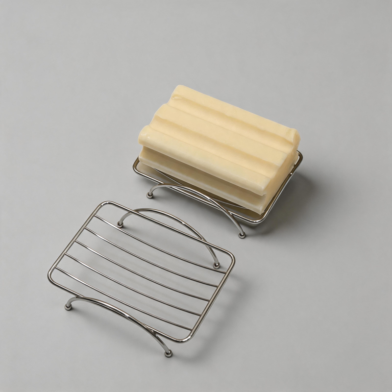 Minimalist Stainless Steel Double-Layer Soap Dish Tray