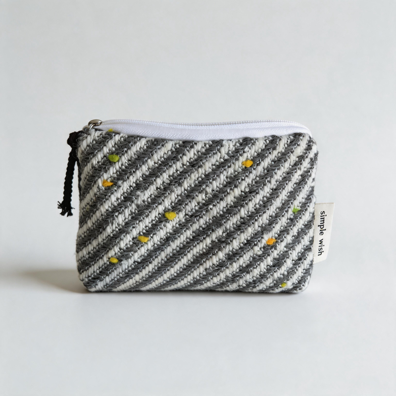 Speckled Woolen Zipper Coin Purse