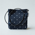 Vintage Minimal Striped Denim Linen Crossbody Bag